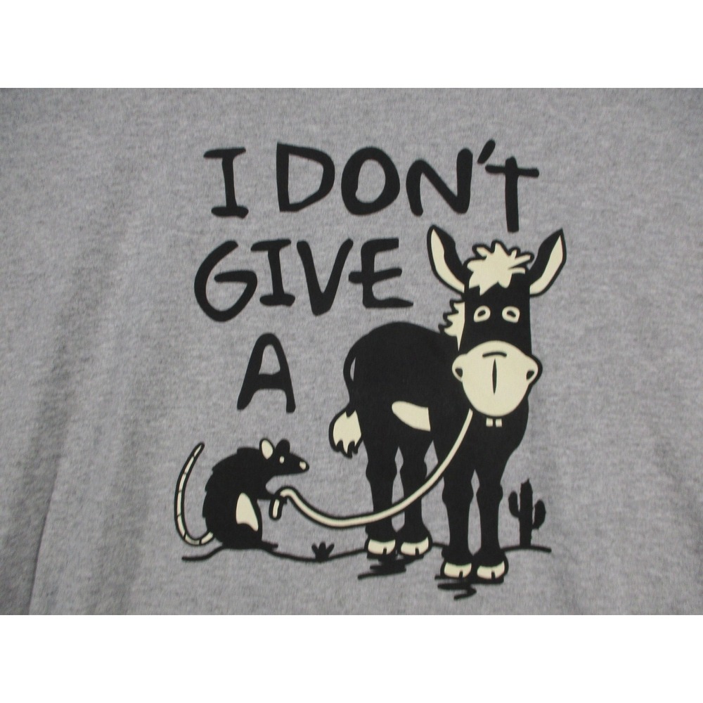 DOM Mens I Don't Give A Rats Ass Graphic‎ T-Shirt Gray 3XL Short Sleeve Tee